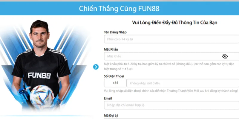 Quy trình đăng ký tài khoản Fun88 Quy trình đăng ký tài khoản Fun88